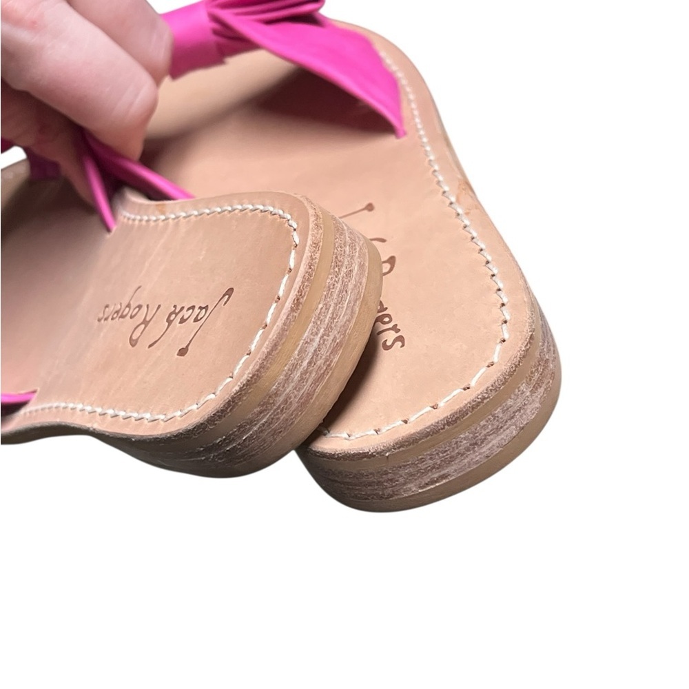 Jack Rogers fuchsia pink leather brightly bow sandals - Picture 5 of 10